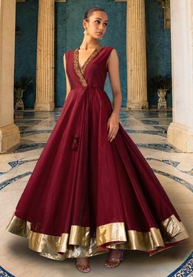 Maroon Hand Work Anarkali Set
