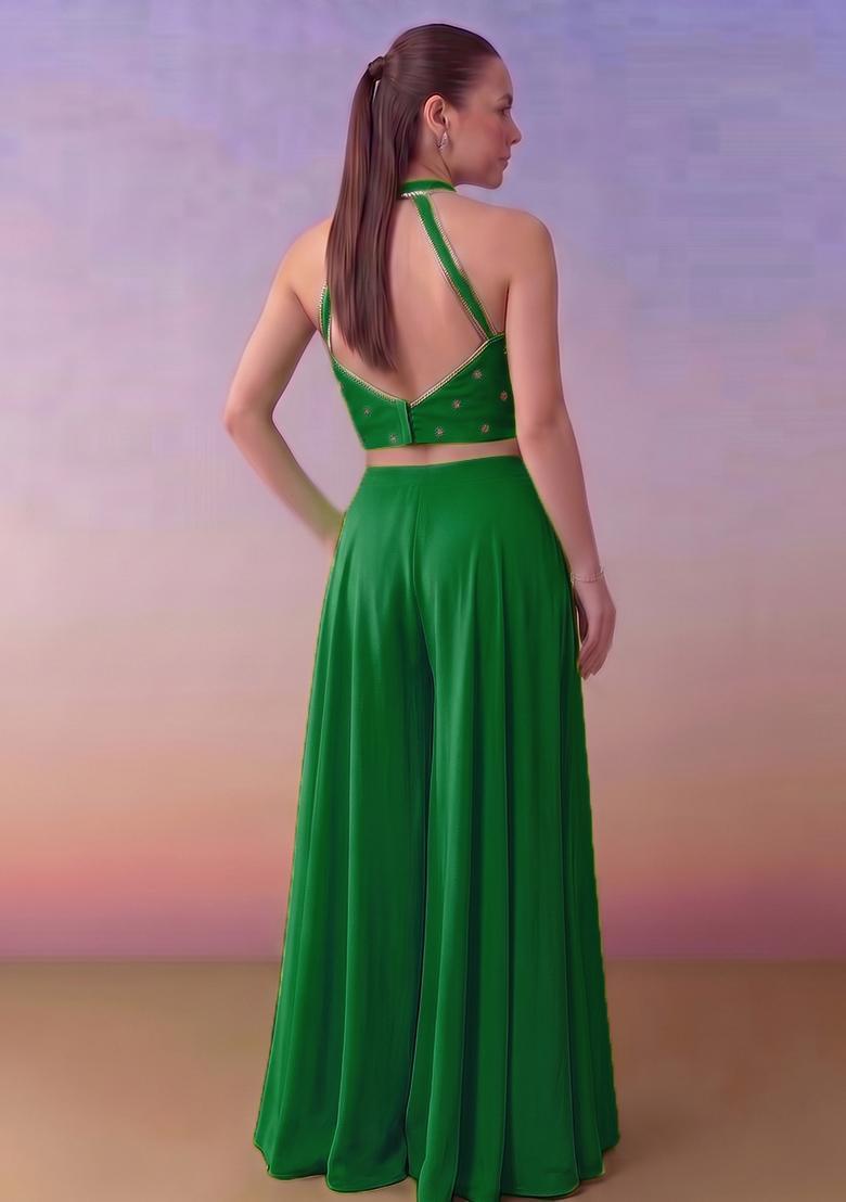 Light Green Handwork Fusion Set - Indya