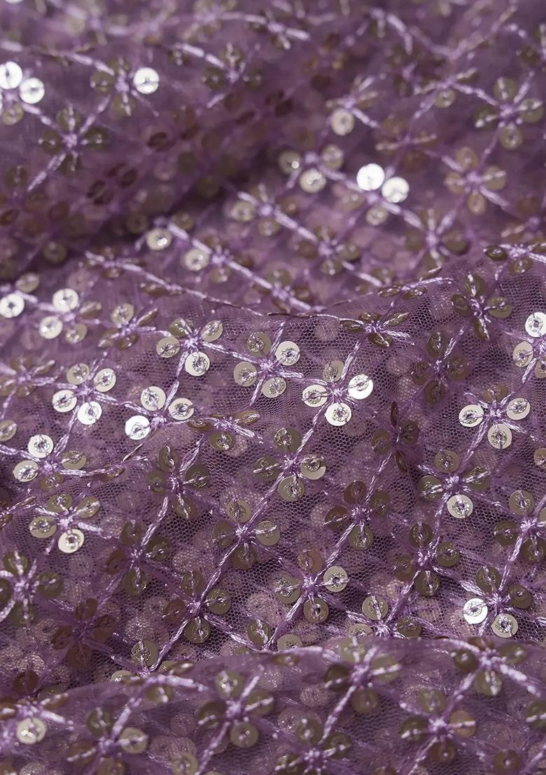 Lavender Embroidered Net Lehenga Set