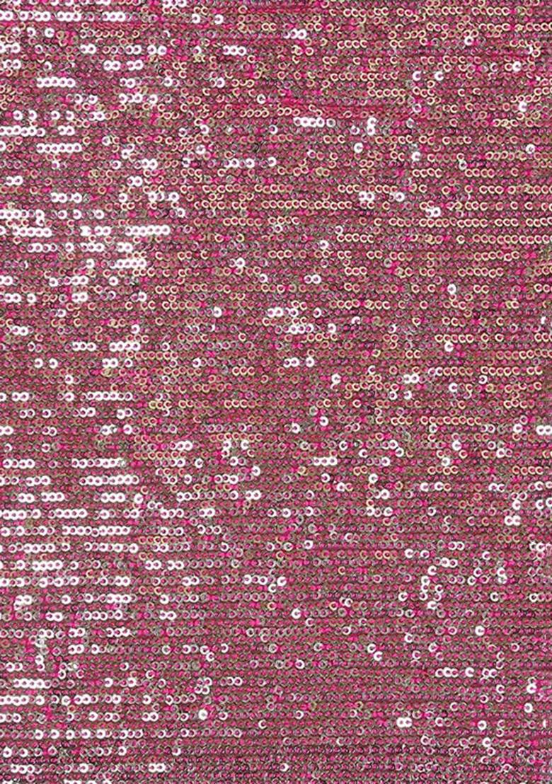 Pink Printed Embroidered Cotton Lehenga Set - Indya