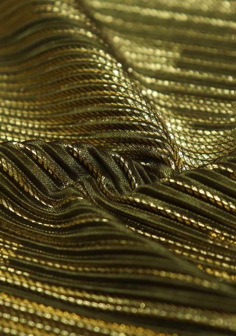 Green Foil Printed Knit Lehenga Set