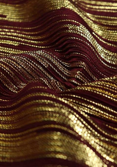 Gold Foil Printed Knit Lehenga Set