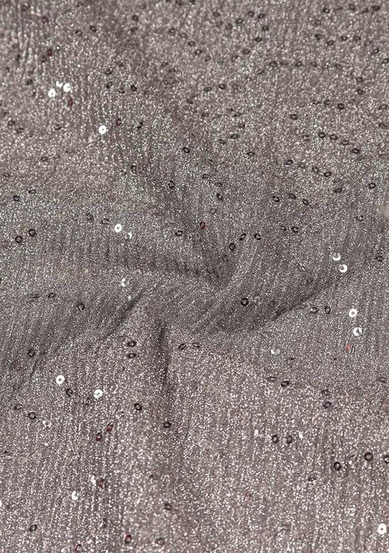 Grey Embellished Polyester Lehenga Set