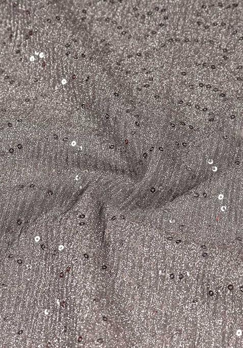 Grey Embellished Polyester Lehenga Set