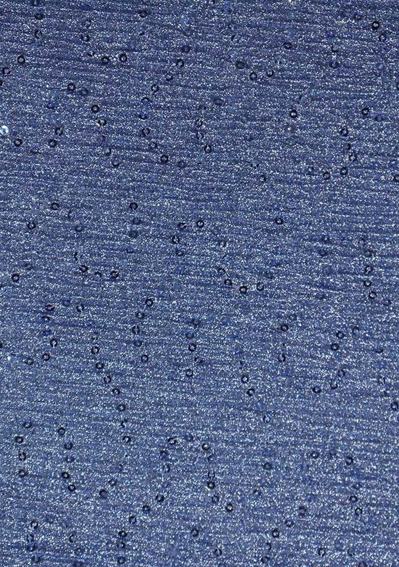 Blue Embellished Polyester Lehenga Set - Indya