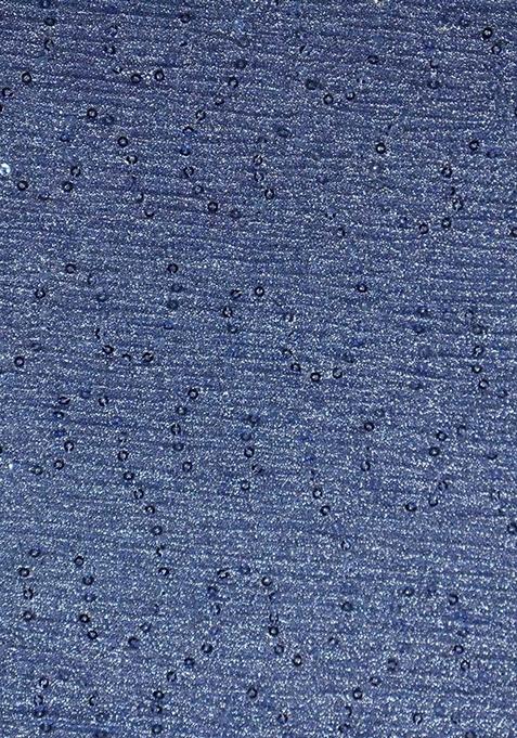 Blue Embellished Polyester Lehenga Set