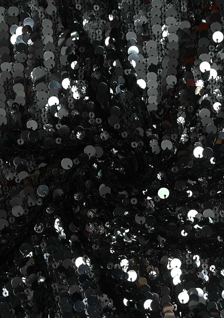 Black Embellished Net Lehenga Set - Indya