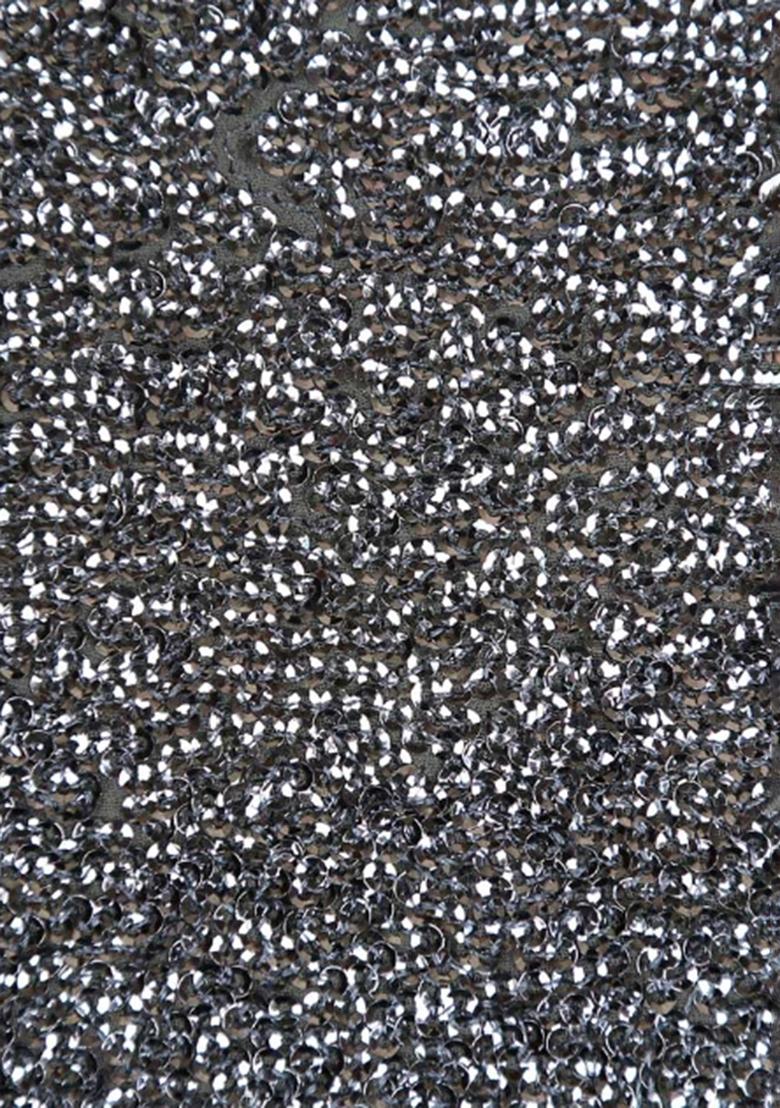 Grey Embellished Georgette Lehenga Set - Indya