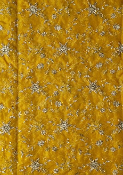 Yellow Embroidered Organza Lehenga Set With Dupatta