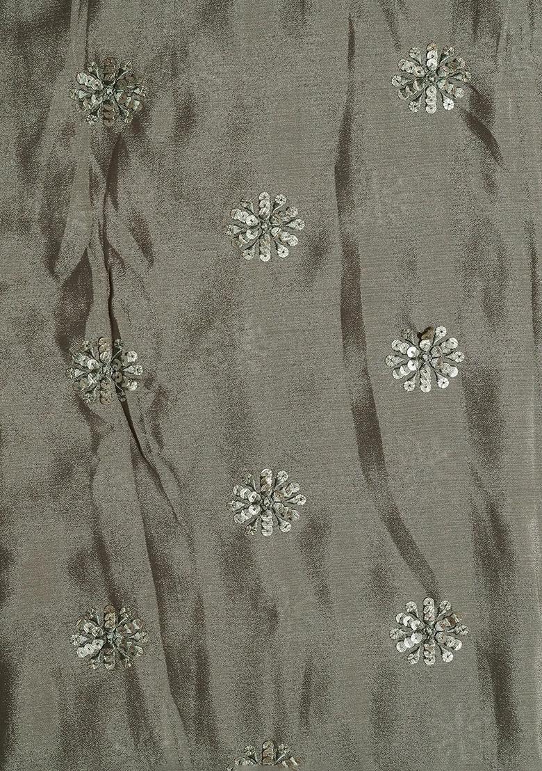 Olive Embellished Chinon Lehenga Set - Indya