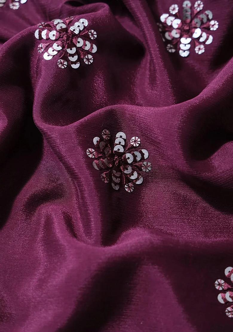 Pink Embellished Chinon Lehenga Set