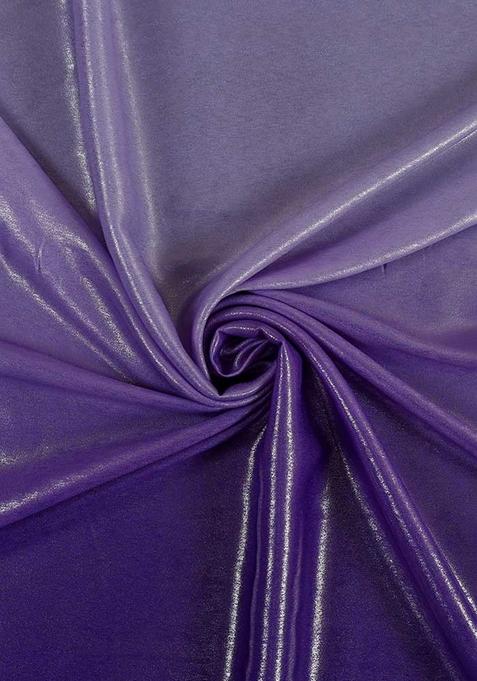 Purple Ombre Shaded With Foil Print Milano Satin Lehenga Set