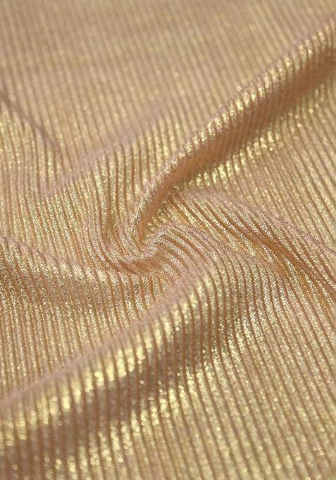 Golden Foil Printed Knit Lehenga Set