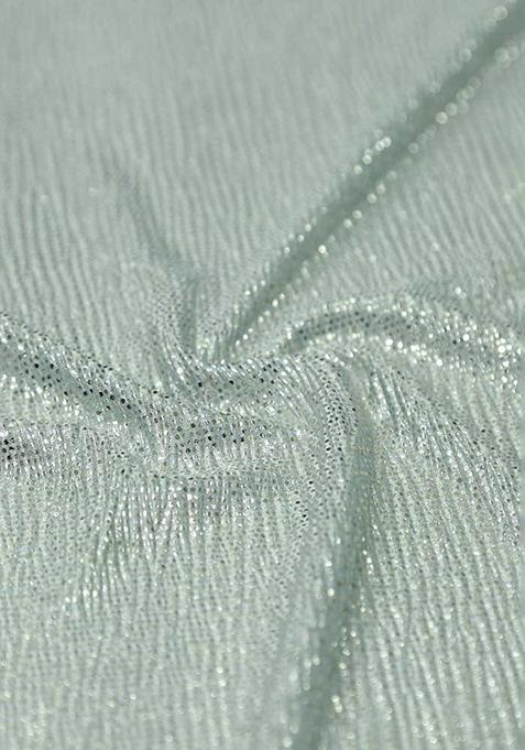 Light Blue Foil Printed Knit Lehenga Set