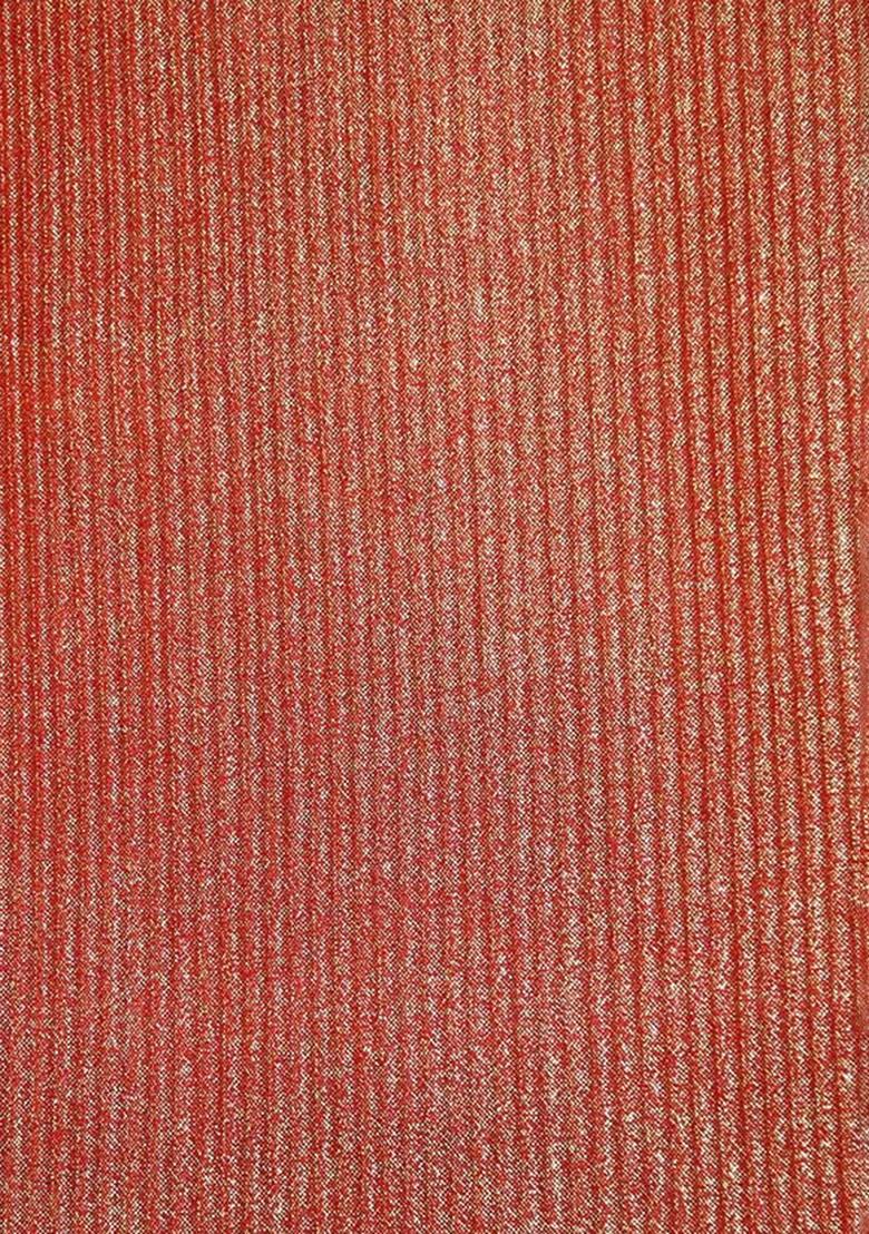 Red Foil Printed Knit Lehenga Set - Indya