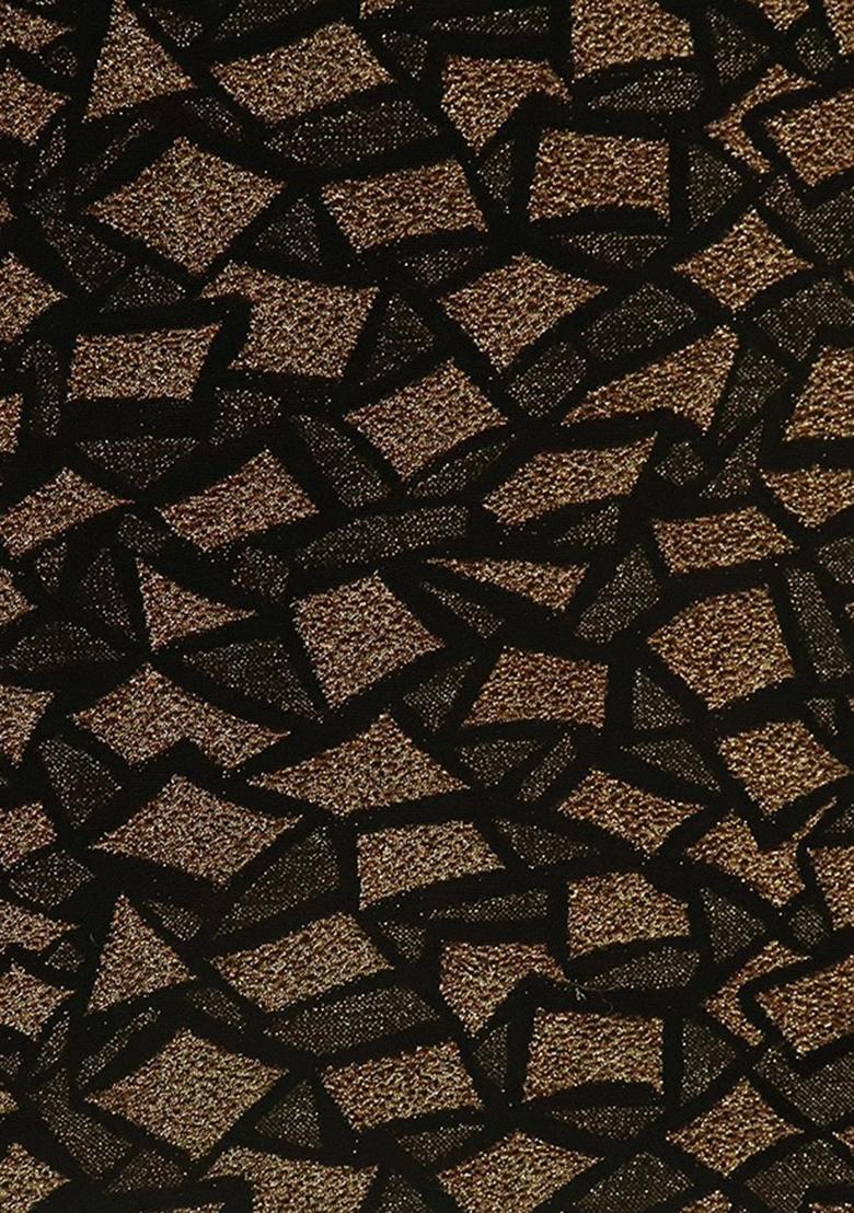 Black and Golden Jacquard Knit Lehenga Set