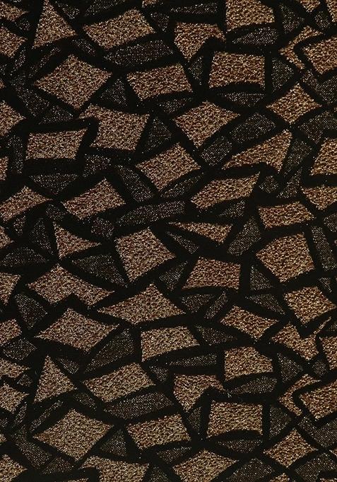 Black and Golden Jacquard Knit Lehenga Set