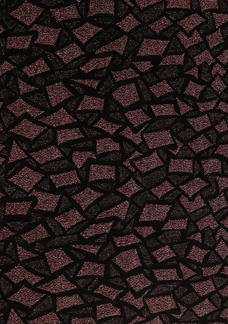 Black And Copper Jacquard Knit Lehenga Set