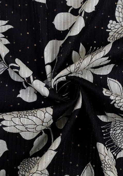 Black And White Printed cotton Lehenga Set