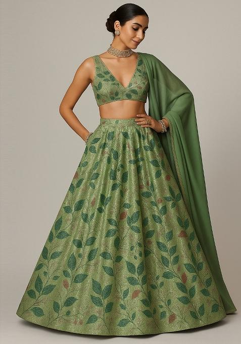 Multi Color Printed cotton Lehenga Set