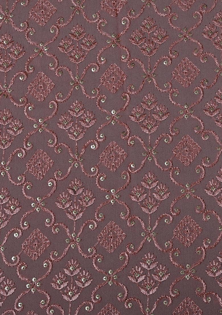 Maroon Embroidered Georgette Lehenga Set - Indya