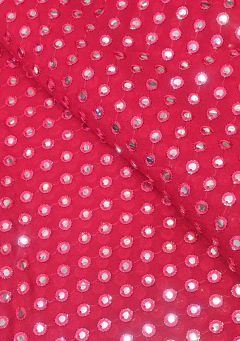 Pink Embroidered Georgette Lehenga Set - Indya