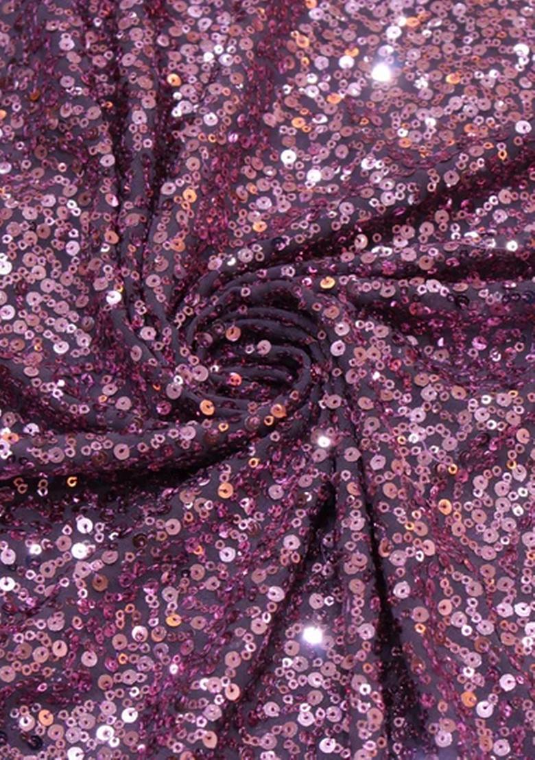 Plum Embroidered Georgette Lehenga Set - Indya