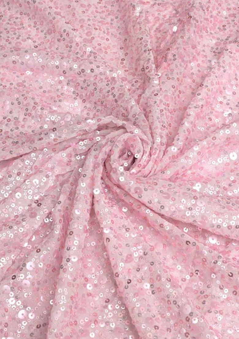 Pink Embroidered Georgette Lehenga Set