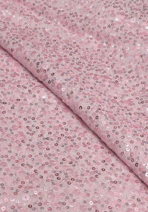 Pink Embroidered Georgette Lehenga Set