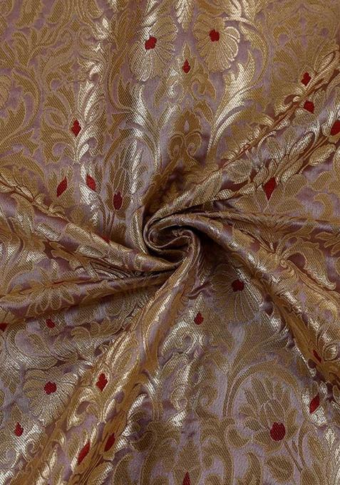 Purple Jacquard Brocade Lehenga Set