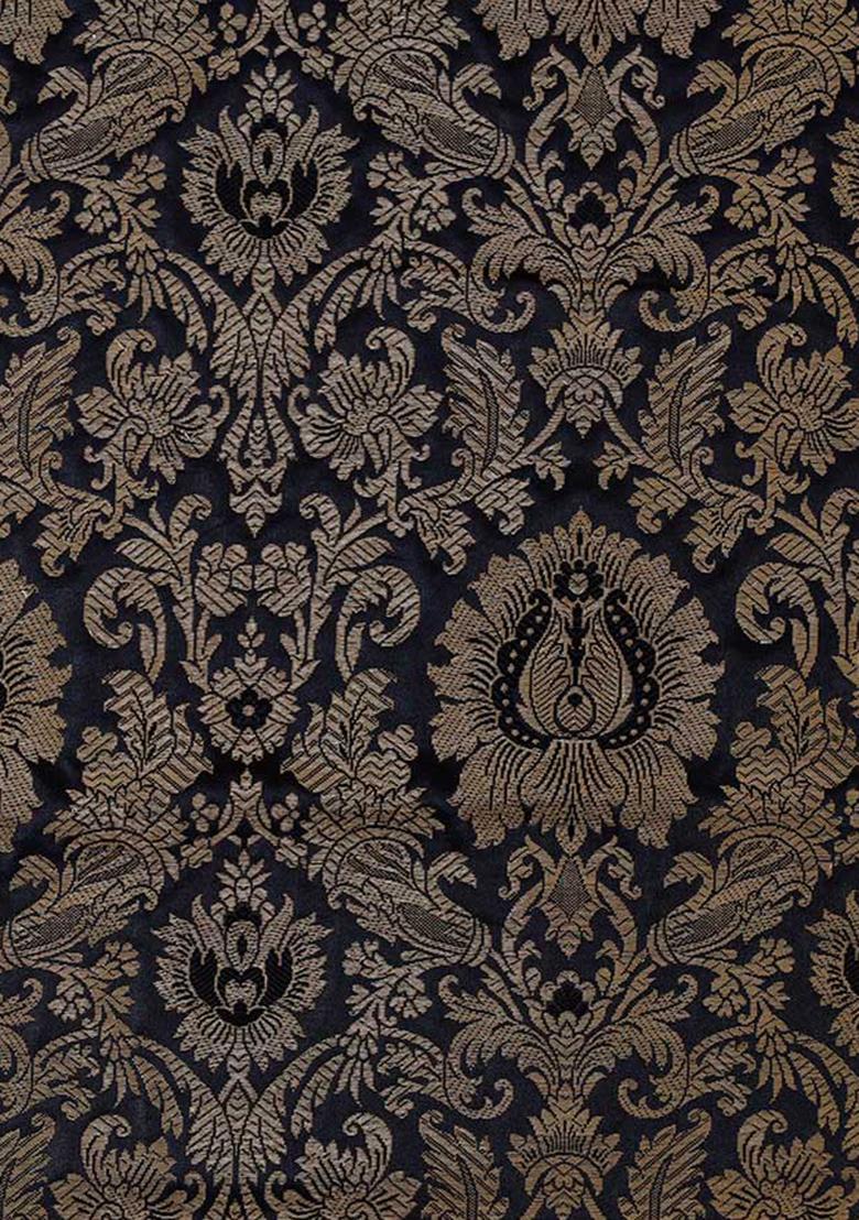 Black Jacquard Brocade Lehenga Set - Indya