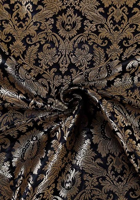 Black Jacquard Brocade Lehenga Set