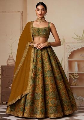 Multi Jacquard Brocade Lehenga Set