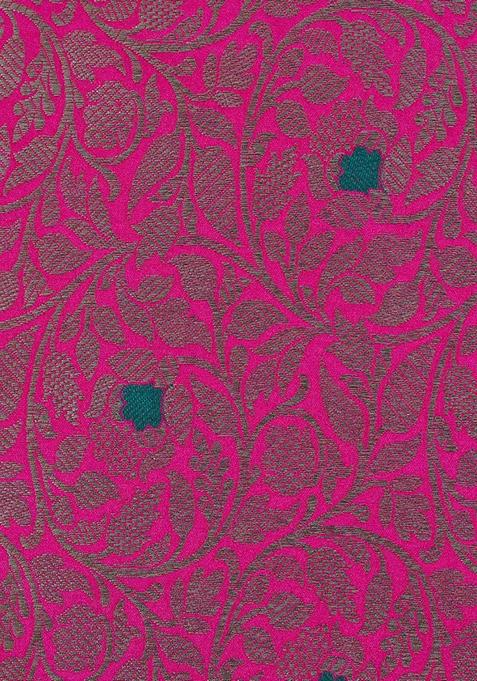 Fusion Pink Jacquard Brocade Lehenga Set