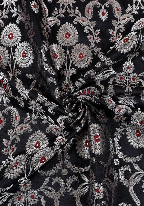 Black Jacquard Brocade Lehenga Set