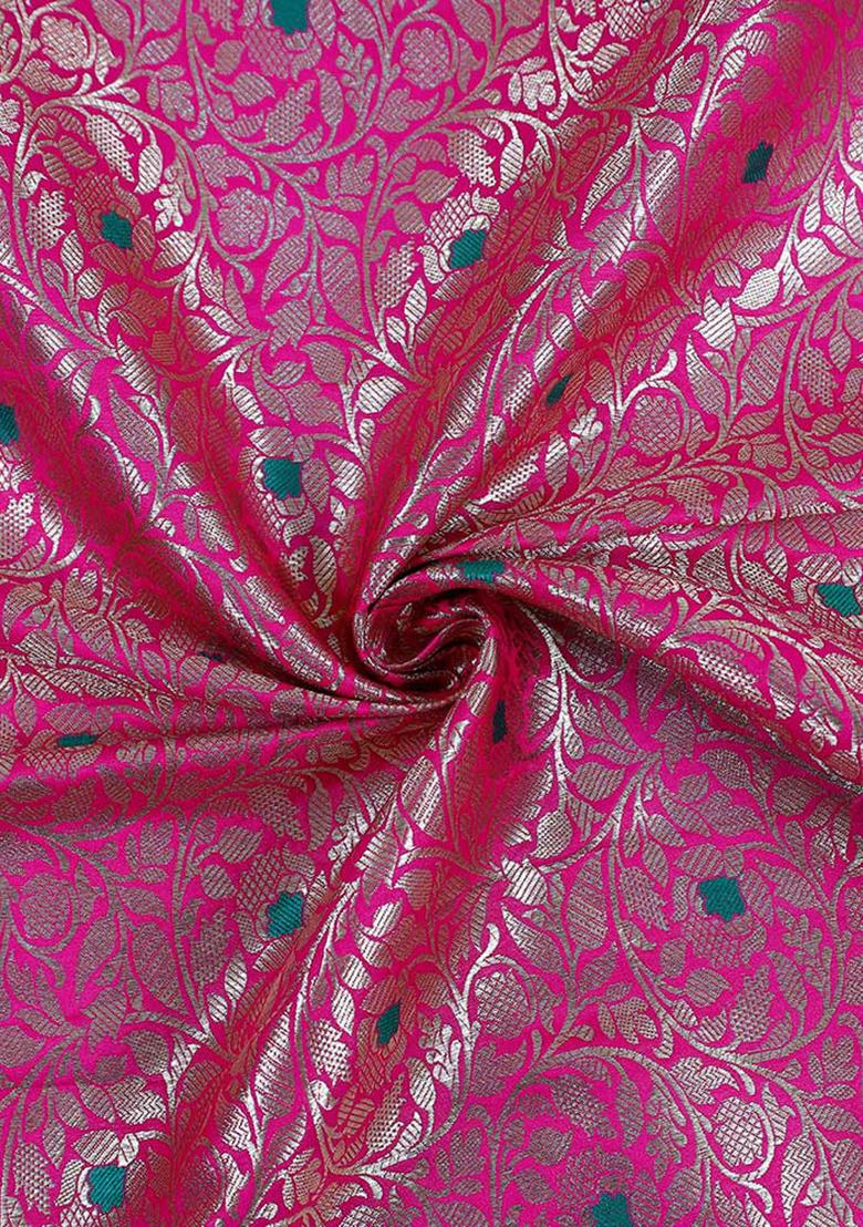 Fusion Pink Jacquard Brocade Lehenga Set