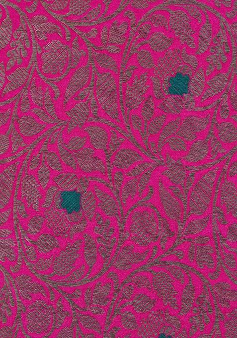 Fusion Pink Jacquard Brocade Lehenga Set