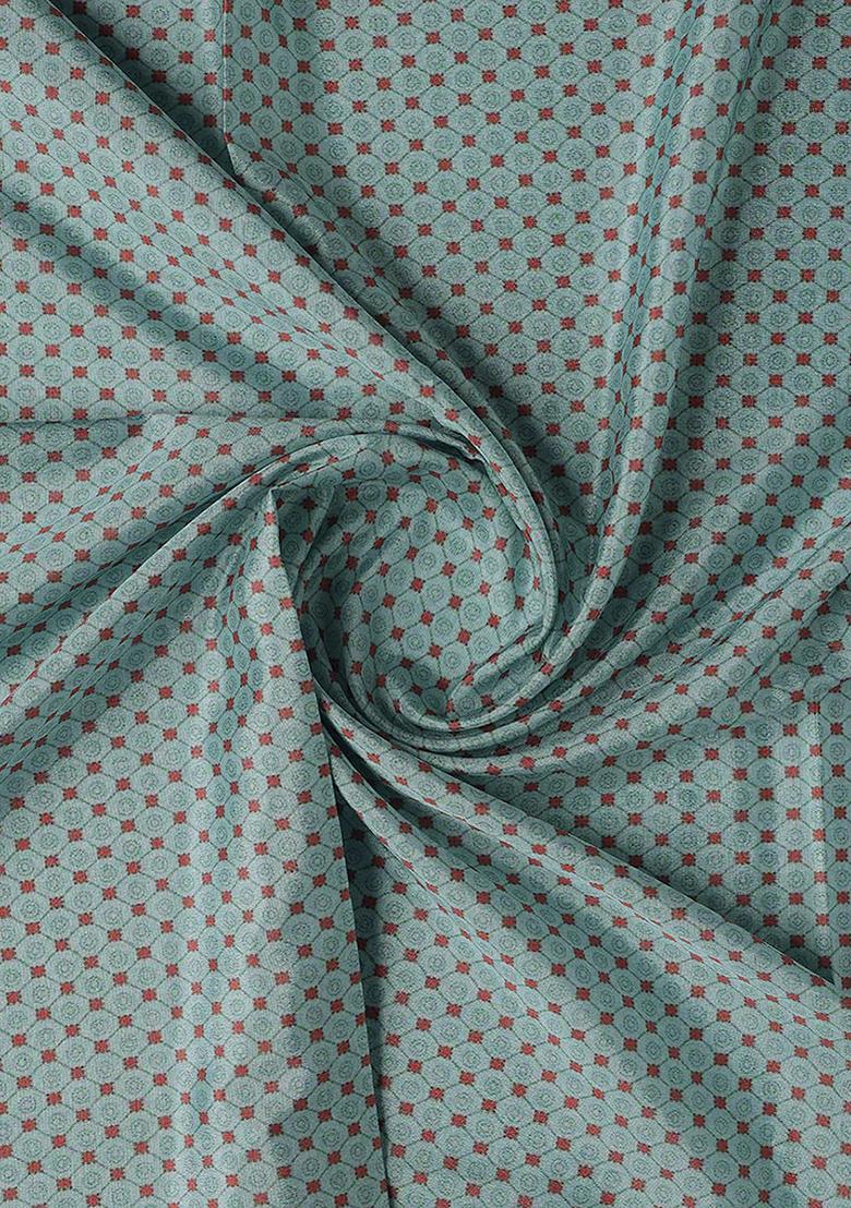 Blue Printed Crepe Lehenga Set - Indya