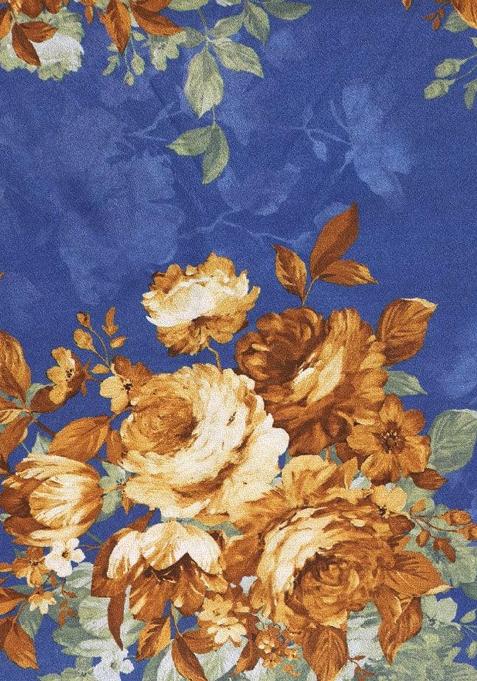 Blue Printed Crepe Lehenga Set