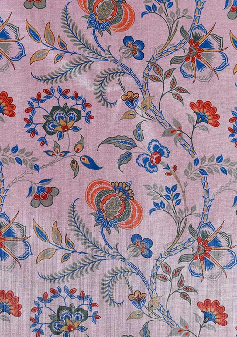 Purple Printed Crepe Lehenga Set - Indya