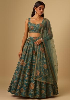 Multi Printed Viscose Lehenga Set