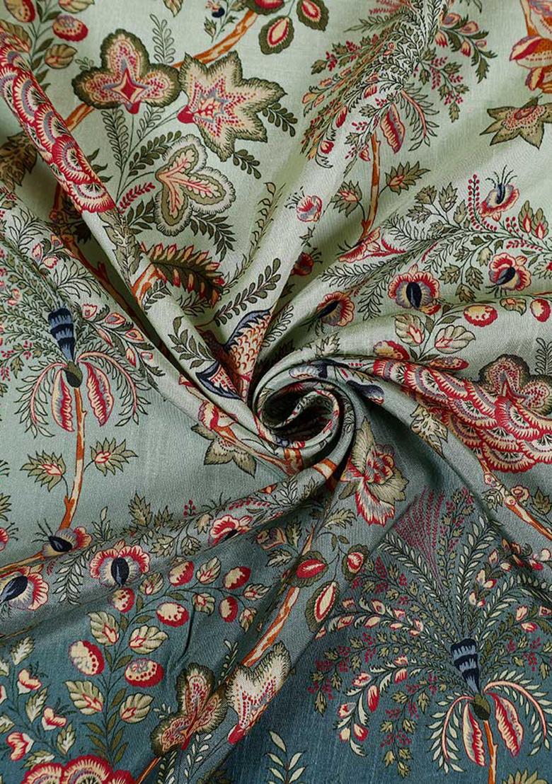 Multi Printed Viscose Lehenga Set