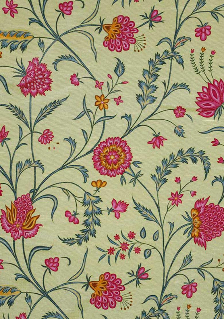 Yellow Printed Viscose Lehenga Set - Indya