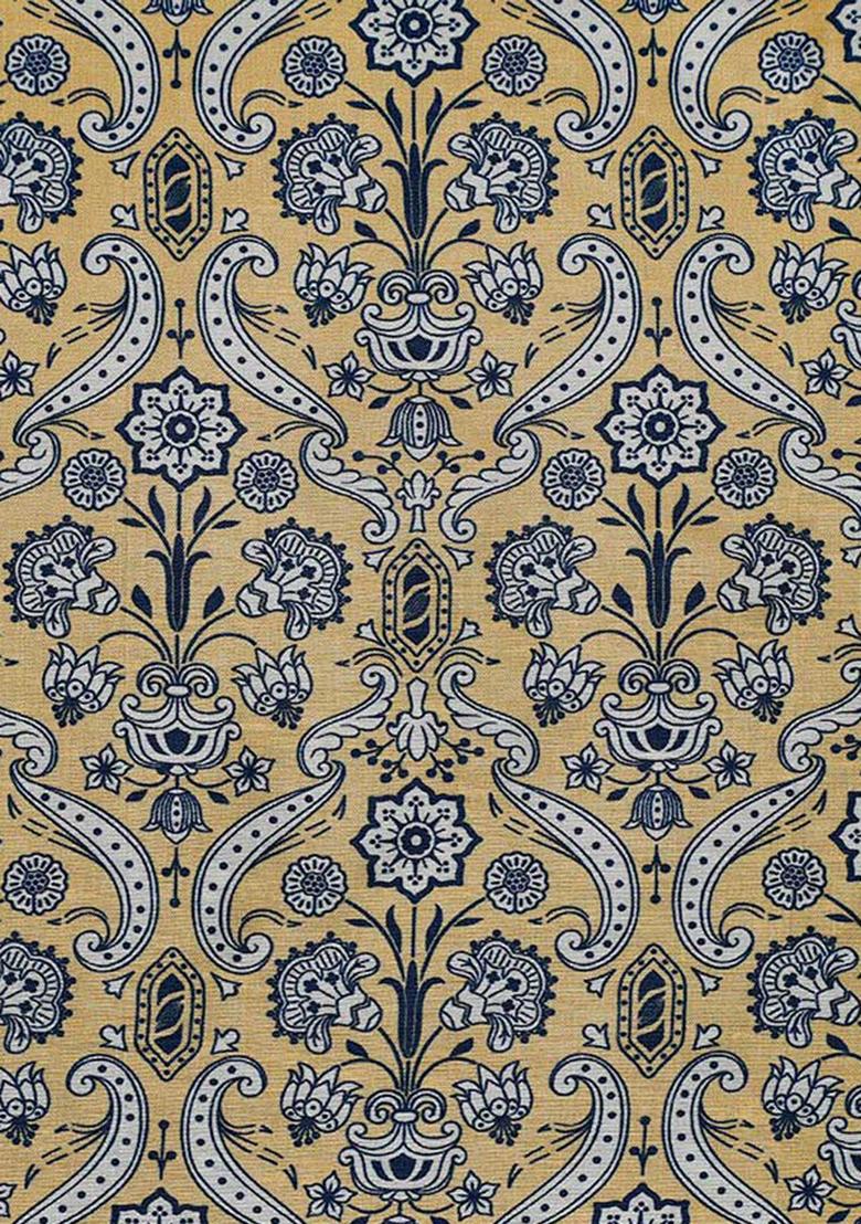 Yellow Printed Viscose Lehenga Set - Indya