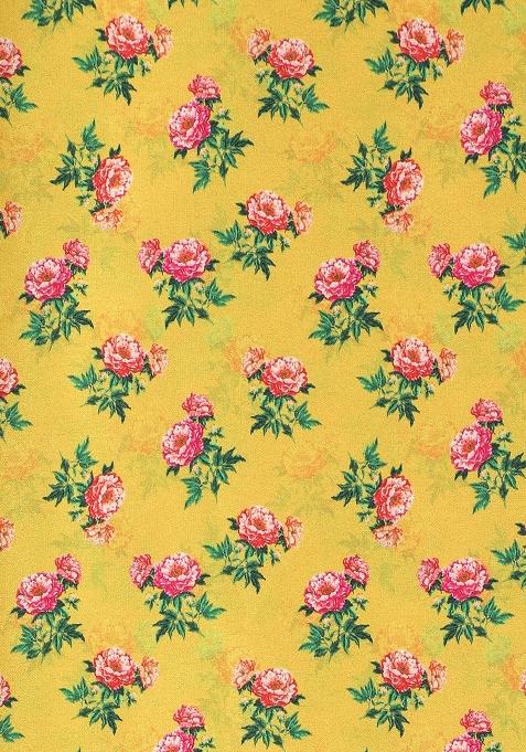 Yellow Printed Satin Lehenga Set