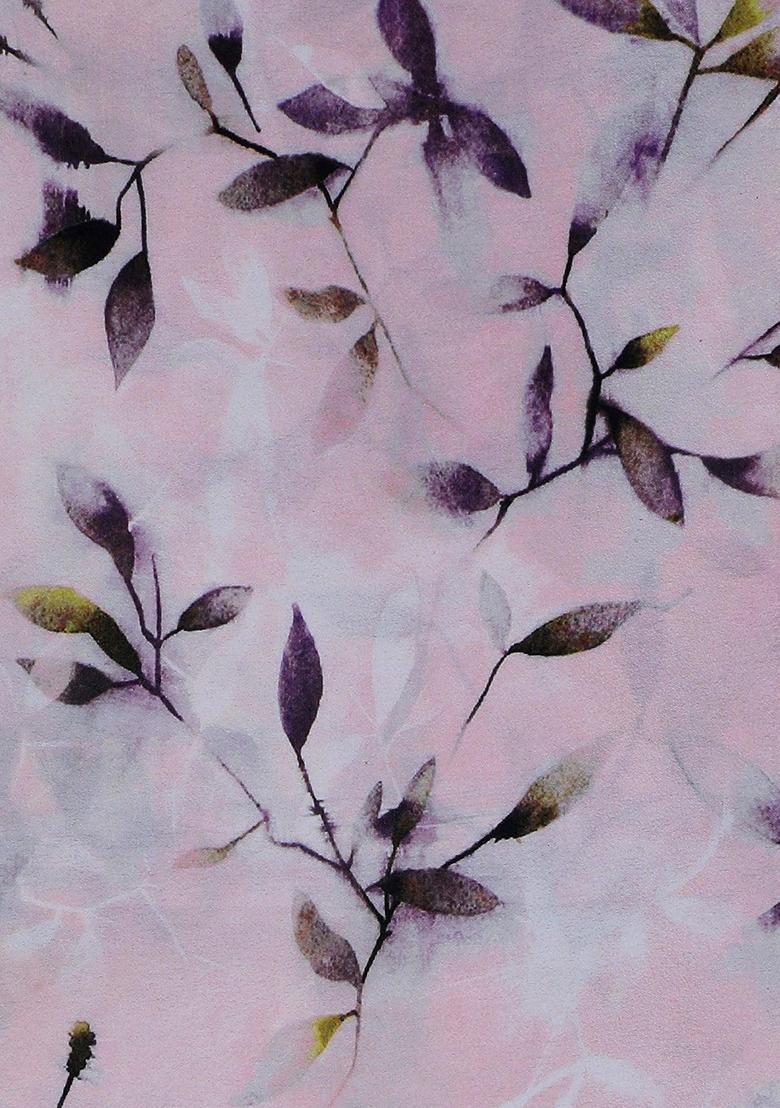 Pink Printed Satin Lehenga Set - Indya