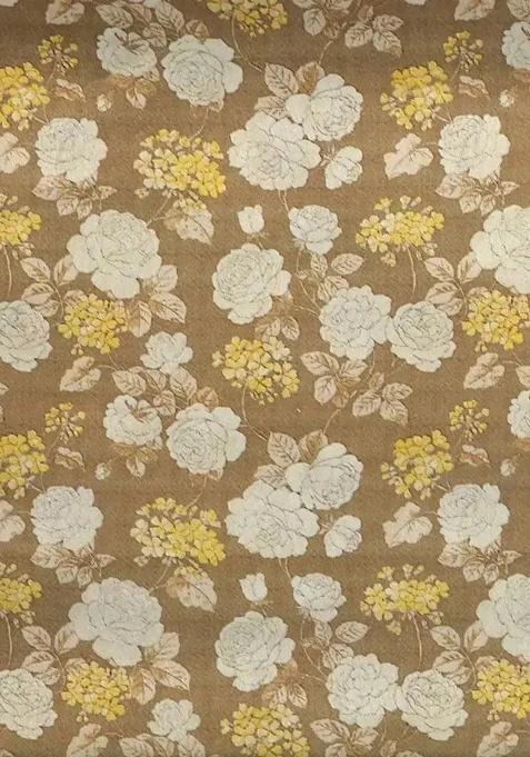 Brown Printed Satin Lehenga Set