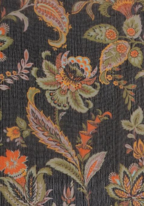 Black Printed Chiffon Lehenga Set