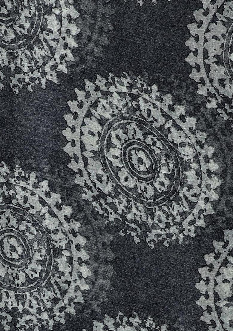 Grey Printed Chiffon Lehenga Set - Indya