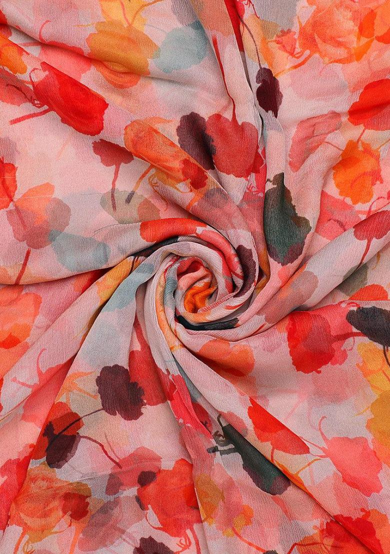 Multi Printed Chiffon Lehenga Set